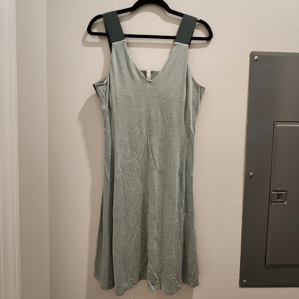 Athleta Green Sleeveless Dress With Built In Sports Bra